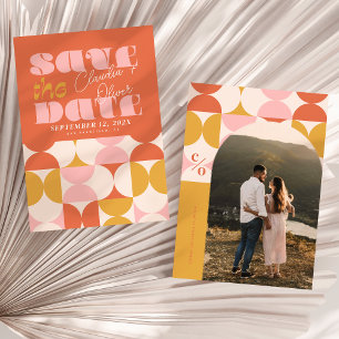 Save The Date Sauvegarder la date, Rétro, photo d'arche, rose de