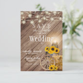 Save The Date Sauvegarder la date Tonneau de bois rustique - Tou (Debout devant)