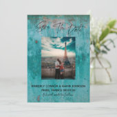 Save The Date Sauvegarder la date | Turquoise Rouille (Debout devant)