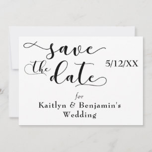 Save The Date "Sauvegarder la Date" Typographie noire avec "amou