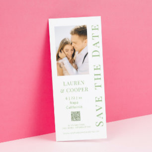 Save The Date Sauvegarder la date Vert Sauge Code QR Mariage Mod