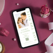 Save The Date Sauvegarder la date Vert Sauge Code QR Mariage Mod
