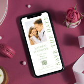 Save The Date Sauvegarder la date Vert Sauge Code QR Mariage Mod