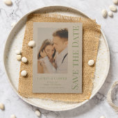 Save The Date Sauvegarder la date Vert sauge Mariage moderne élé