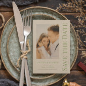 Save The Date Sauvegarder la date Vert sauge Mariage moderne élé
