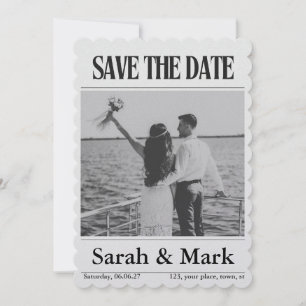 Save The Date Sauvegarder la tendance du journal vintage "Save t