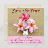 Save The Date Sauvegardez la date - Mariage sur une plage tropic (Devant / Derrière)