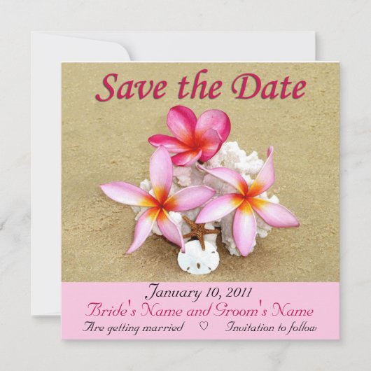 Save The Date Sauvegardez la date - Mariage sur une plage tropic (Devant)