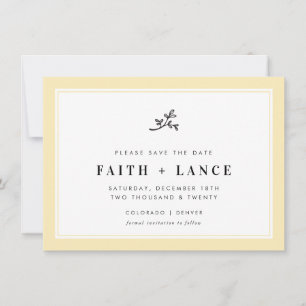 Save The Date SAUVEGARDEZ LA DATE moderne sprig simple jaune cit