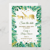 Save The Date Sauver la date Animaux de la jungle Safari botaniq (Devant / Derrière)