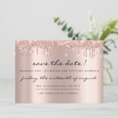 Save The Date Sauver la date Black Rose Drips Bleu Nuit (Debout devant)