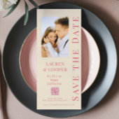 Save The Date Sauver la date Code QR rose Mariage moderne