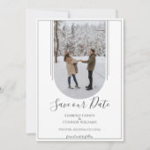 Save The Date Sauver la Date de la Photo de l'Arche Boho | Blanc (Devant)