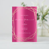 Save The Date Sauver la date Diamant Or Fuchsia Noir Monogramme (Debout devant)