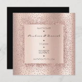 Save The Date Sauver la date Diamant Rose Or Cristaux Monogramme (Devant / Derrière)