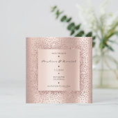 Save The Date Sauver la date Diamant Rose Or Cristaux Monogramme (Debout devant)