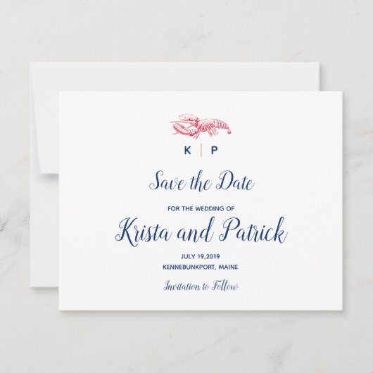 Save The Date Sauver la date du homard du Maine (Devant)