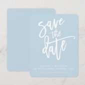 Save The Date SAUVER LA DATE écriture calligraphique moderne ble (Devant / Derrière)