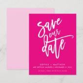 Save The Date SAUVER LA DATE écriture calligraphique moderne ros (Devant / Derrière)