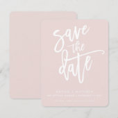 Save The Date SAUVER LA DATE écriture calligraphique moderne ros (Devant / Derrière)