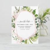 Save The Date Sauver la date Eucalyptus Verdure Géométrique (Debout devant)