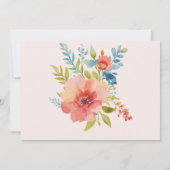 Save The Date Sauver La Date Fleurale Fleurs D'été Rose Photo (Dos)