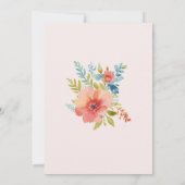 Save The Date Sauver la date fleurs d'été florales rose bleu (Dos)