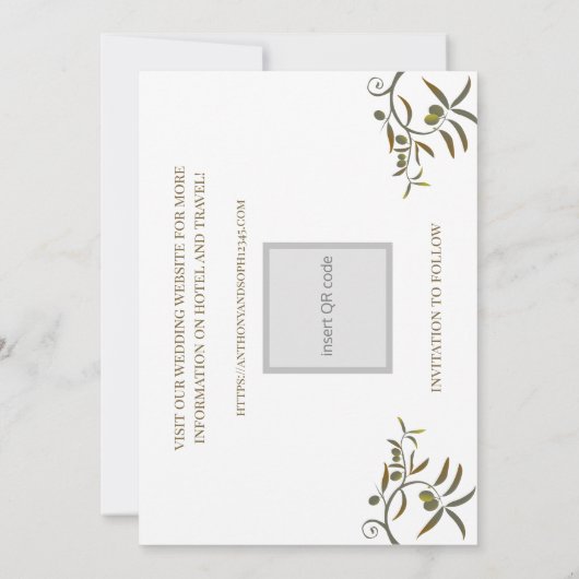 Save The Date Sauver la date Grèce (Dos)