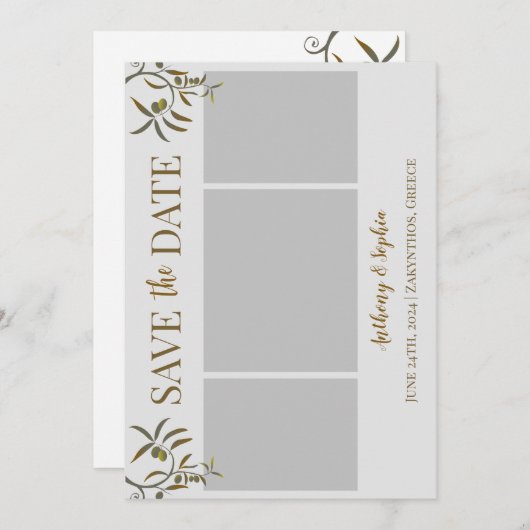Save The Date Sauver la date Grèce (Devant / Derrière)
