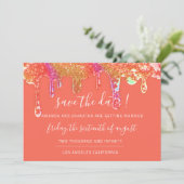 Save The Date Sauver la date Holographique Drips Orange Candy (Debout devant)