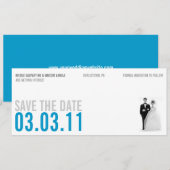 Save The Date Sauver la date Kitsch Bleu Clair (Devant / Derrière)