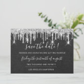 Save The Date Sauver la date Kraft gris argenté Graphite (Debout devant)