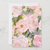 Save The Date Sauver la Date. Mariage aux Pivoines Roses Foncées (Dos)