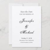 Save The Date Sauver la date mariage écriture unique classique (Devant)