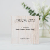 Save The Date Sauver la date Mariage Professionnel Bois Classiqu (Debout devant)