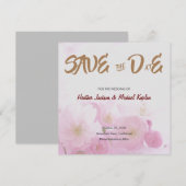 Save The Date Sauver la Date Mariage Professionnel Fleurs Classi (Devant / Derrière)