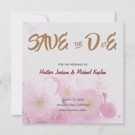 Save The Date Sauver la Date Mariage Professionnel Fleurs Classi (Devant)