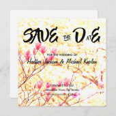 Save The Date Sauver la Date Mariage Professionnel Fleurs Classi (Devant / Derrière)