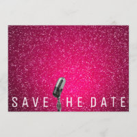 Sauver la date Microfone rose poudré brillant