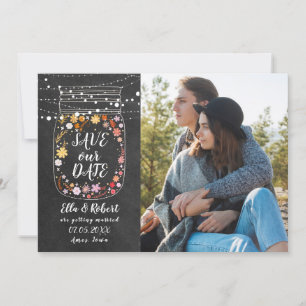 Save The Date Sauver la Date Photographie Boho Jar Mason avec Gu