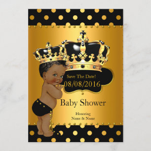 Save The Date Sauver la date Prince Baby Shower Ethnique