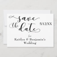 "Sauver la Date" Typographie noire avec fond flora