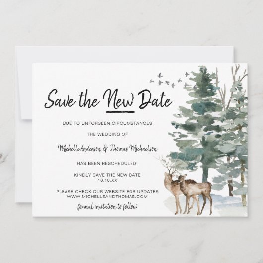 Save The Date Sauver la nouvelle forêt de date bois de pin (Devant)