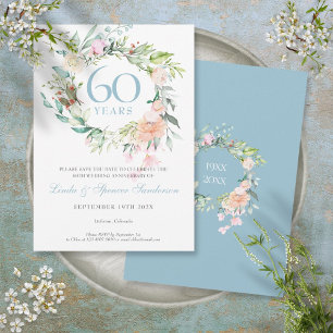 Save The Date Sauvez la Date 60e Anniversaire de Mariage Guirlan