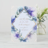 Save The Date Sauvez la Date | Fleurs en aquarelle translucide (Debout devant)