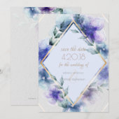 Save The Date Sauvez la Date | Fleurs en aquarelle translucide (Devant / Derrière)