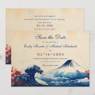 Save The Date Sauvez la date Harmonie japonaise avec Fuji