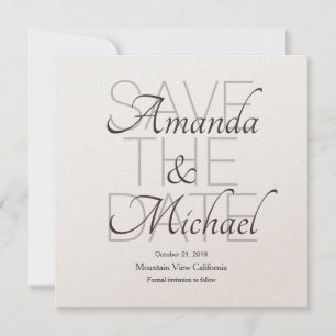 Save The Date Sauvez la date Mariage Champagne Moderne Minimalis