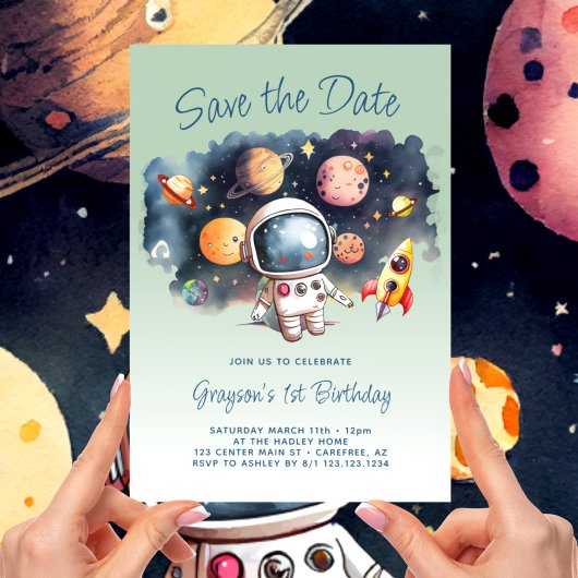 Save The Date Sauvez la date Planètes de l'espace extra-atmosphé