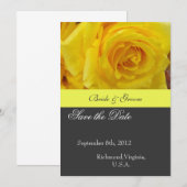 Save The Date Sauvez la date, rose jaune fleur (Devant / Derrière)